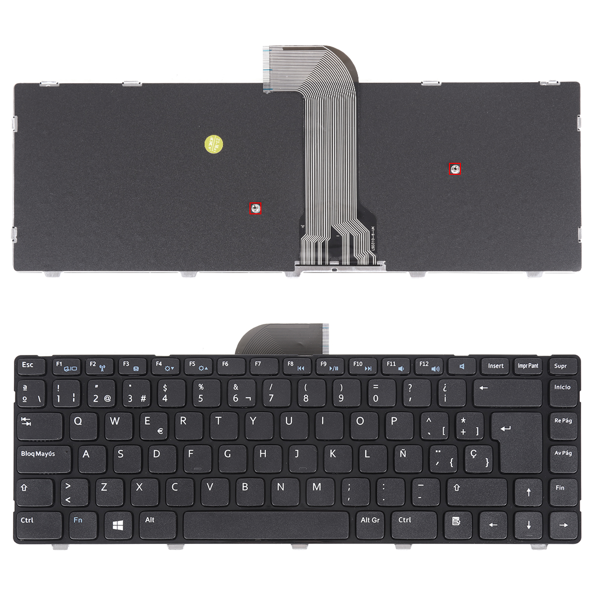 Picture of New Replacement Laptop Keyboard For DELL Inspiron 14 3421 14R 5421 Vostro 2421 GLOSSY FRAME BLACK (OEM Win8) SP Layout
